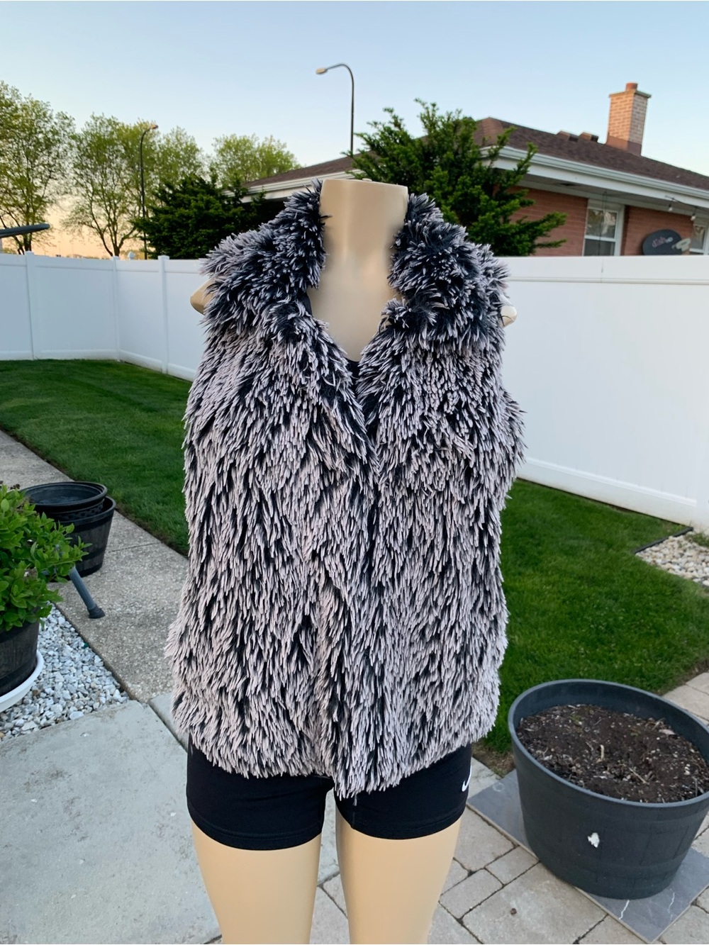 Croft & Borrow Cozy Faux Fur Vest, Fringe Vest, Fuzzy Vest - S/M